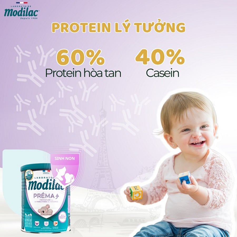 Sữa Modilac Prema Pháp Cho Trẻ 0-12M Sinh Non, Thiếu Tháng, Nhẹ Cân - Sữa Bột Công Thức 400g