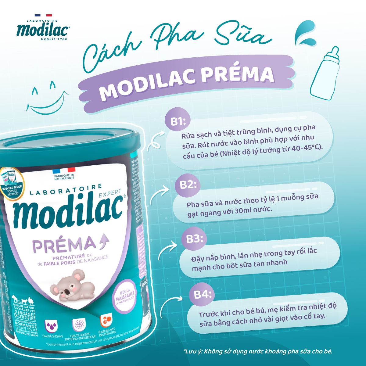 Sữa Modilac Prema Pháp Cho Trẻ 0-12M Sinh Non, Thiếu Tháng, Nhẹ Cân - Sữa Bột Công Thức 400g