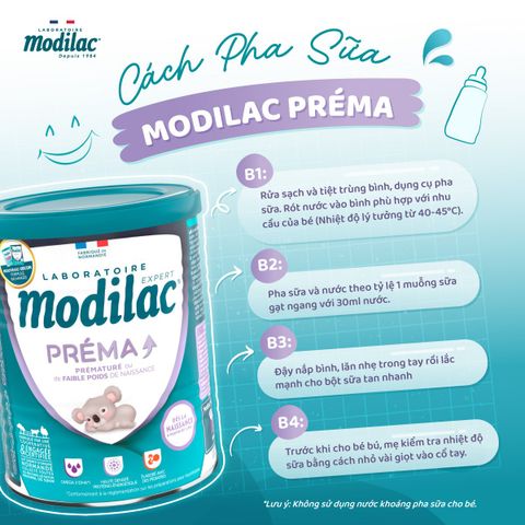 Sữa Modilac Prema Pháp Cho Trẻ 0-12M Sinh Non, Thiếu Tháng, Nhẹ Cân - Sữa Bột Công Thức 400g