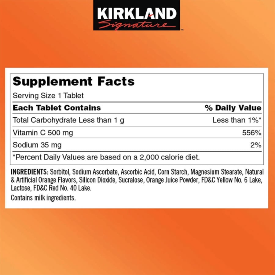 Vitamin C Kirkland Chewable C 500mg 500 Viên