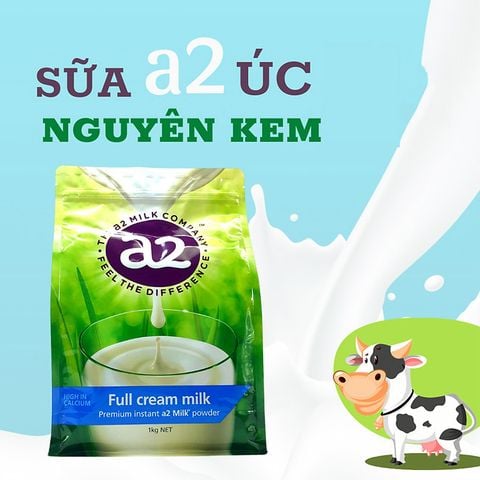 Sữa Tươi Dạng Bột A2 Của Úc Túi 1 KG Full Cream (Nguyên Kem) , Skim Milk (Tách Kem) Dành cho người lớn và trẻ từ 1 tuổi