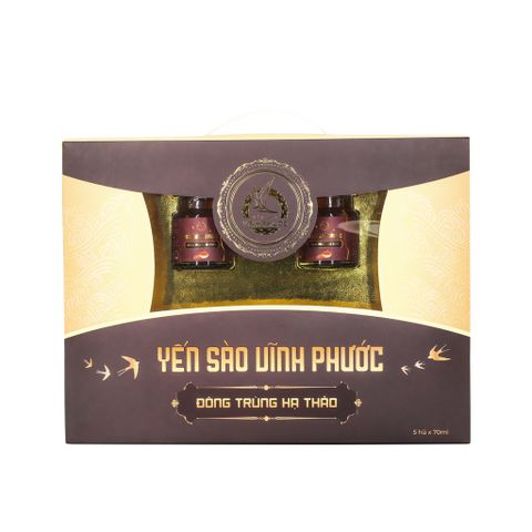 Yến Sào Chưng Đông Trùng Hạ Thảo Vĩnh Phước 20% Yến Tươi - Hũ / Set 5 Hũ 70ml Cho Trẻ 5Y+ Và Người Lớn