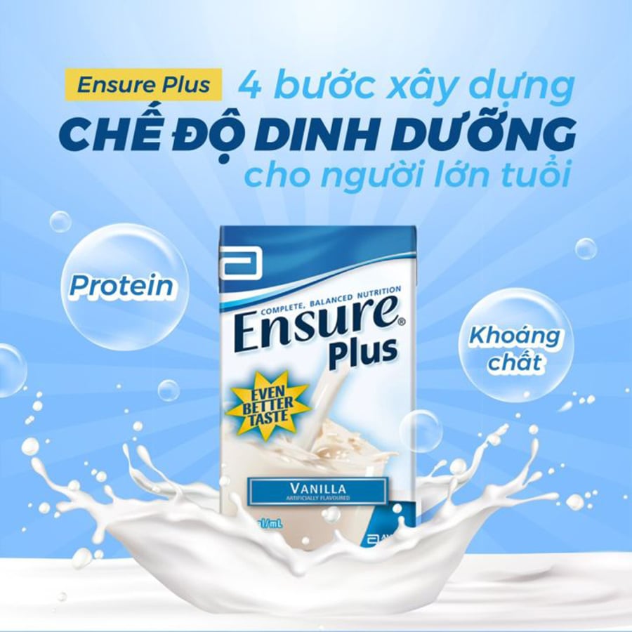 Thùng 27 Hộp Sữa Nước Ensure Plus Úc Hương Vanilla - Sữa Tiệt Trùng 200ml