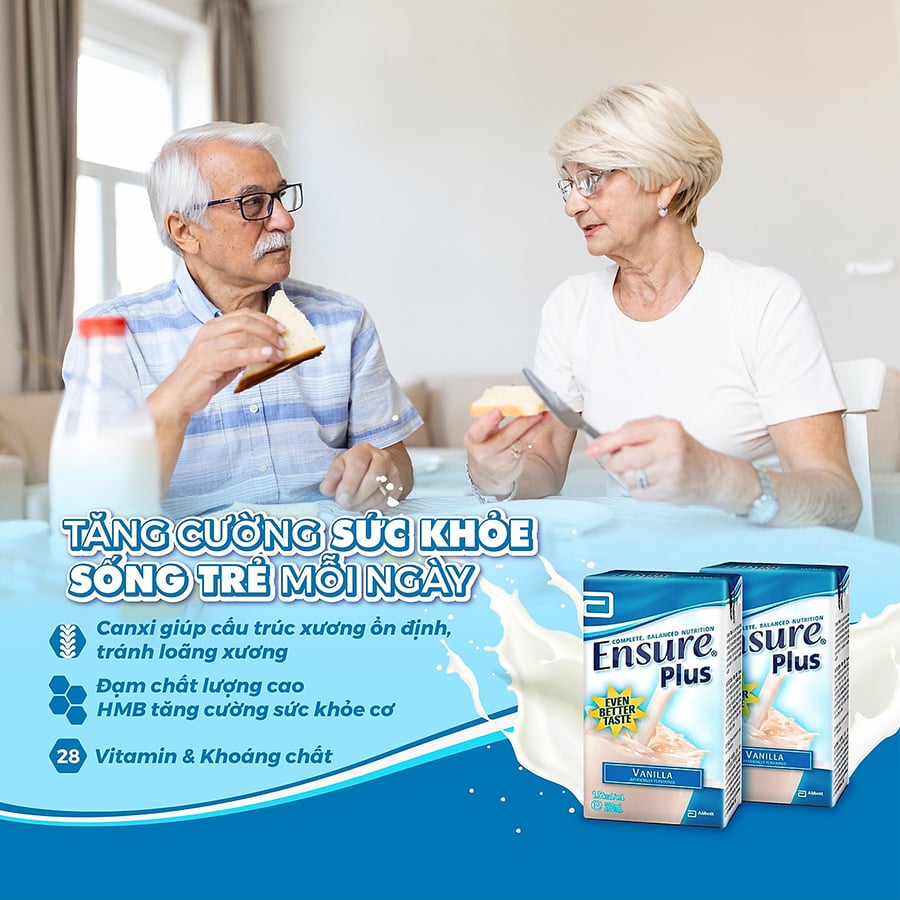 Thùng 27 Hộp Sữa Nước Ensure Plus Úc Hương Vanilla - Sữa Tiệt Trùng 200ml
