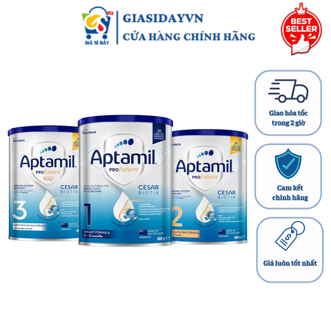 Sữa Aptamil New Zealand Profutura Cesar Biotik 380g 800g | Số 1,2,3 - Sữa Bột Công Thức