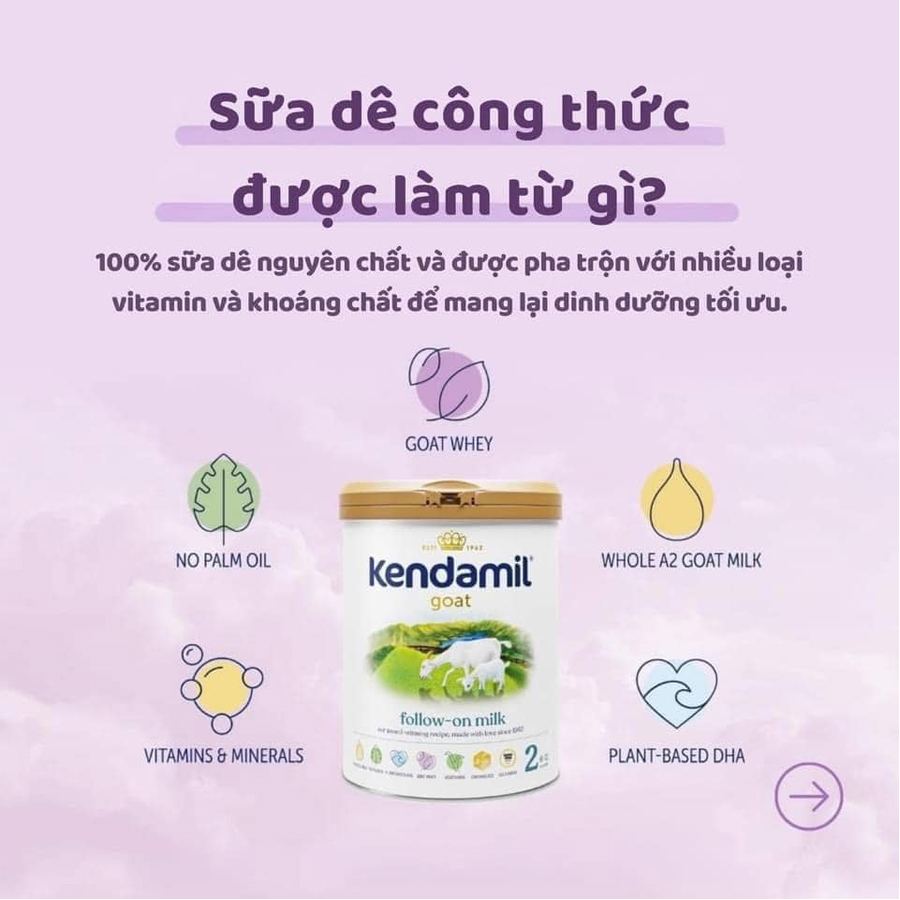 Sữa Dê Kendamil UK Đạm A2 Dễ Tiêu Hoá 800g - Sữa Bột Công Thức