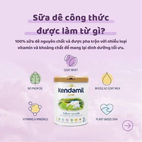 Sữa Dê Kendamil UK Đạm A2 Dễ Tiêu Hoá 800g - Sữa Bột Công Thức