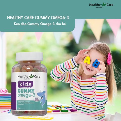 Kẹo Dẻo Bổ Mắt Cho Bé Healthy Care Kids Gummy Omega-3 250 Viên - Vitamin Thực Phẩm Bổ Sung Cho Bé