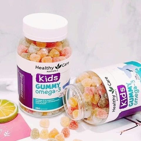 Kẹo Dẻo Bổ Mắt Cho Bé Healthy Care Kids Gummy Omega-3 250 Viên - Vitamin Thực Phẩm Bổ Sung Cho Bé