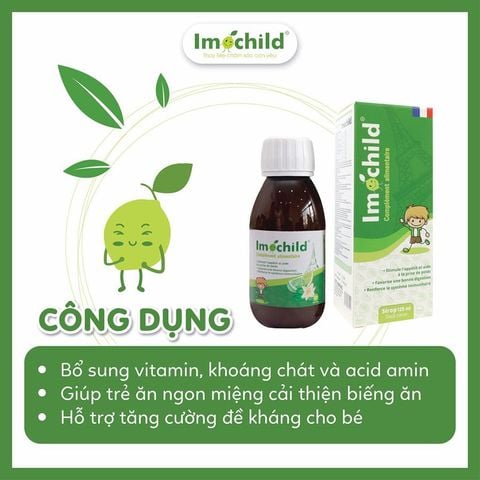 Siro Imochild Sirop 125ml Tăng Đề Kháng, Cải Thiện Biếng Ăn