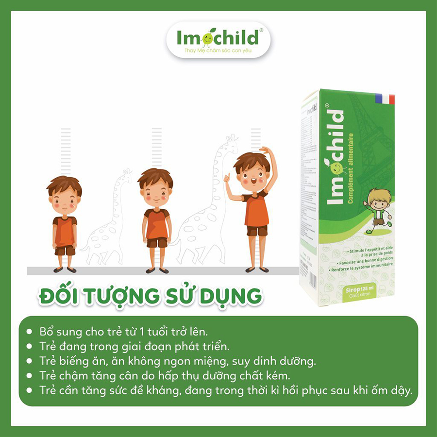 Siro Imochild Sirop 125ml Tăng Đề Kháng, Cải Thiện Biếng Ăn