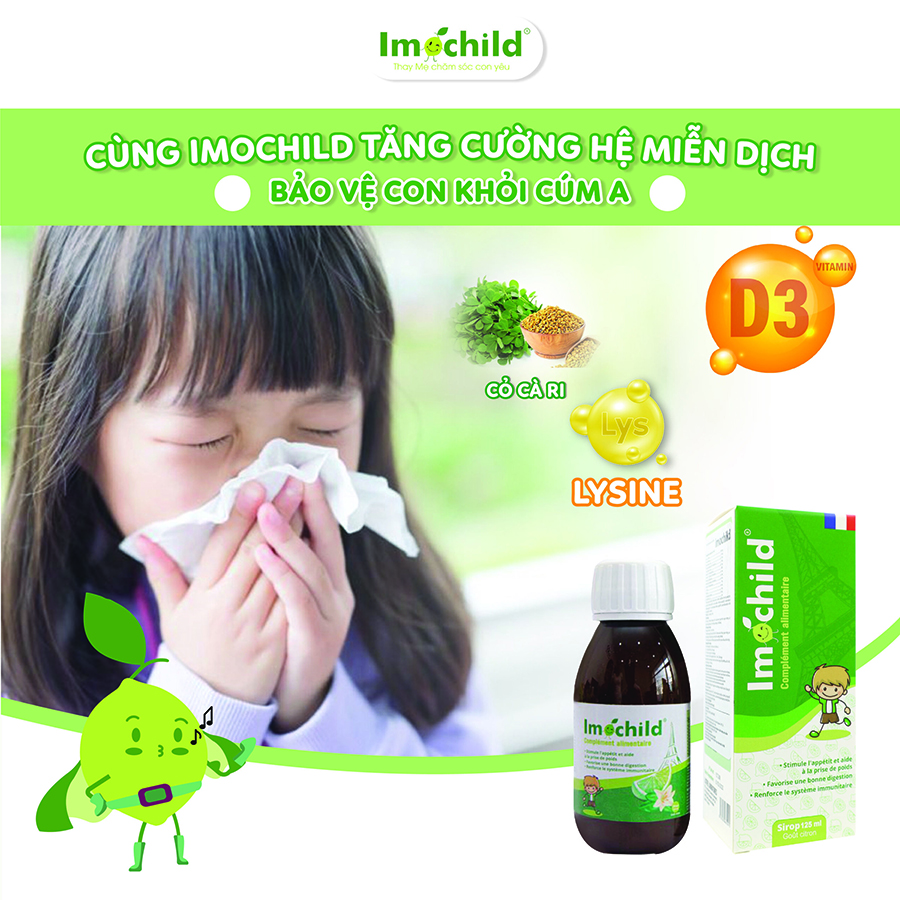 Siro Imochild Sirop 125ml Tăng Đề Kháng, Cải Thiện Biếng Ăn