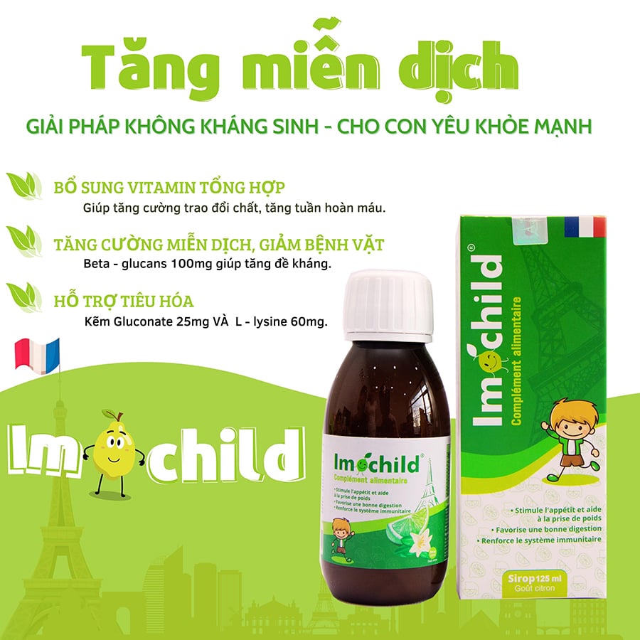 Siro Imochild Sirop 125ml Tăng Đề Kháng, Cải Thiện Biếng Ăn