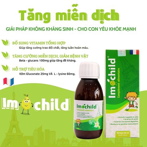 Siro Imochild Sirop 125ml Tăng Đề Kháng, Cải Thiện Biếng Ăn