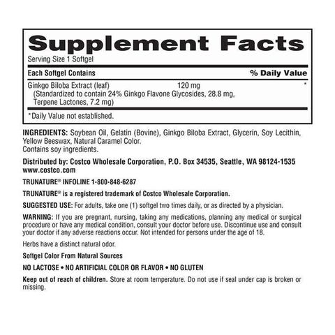 Bổ Não Trunature Ginkgo Biloba 120mg 340 Viên - Thực Phẩm Chức Năng Hỗ Trợ Sức Khỏe