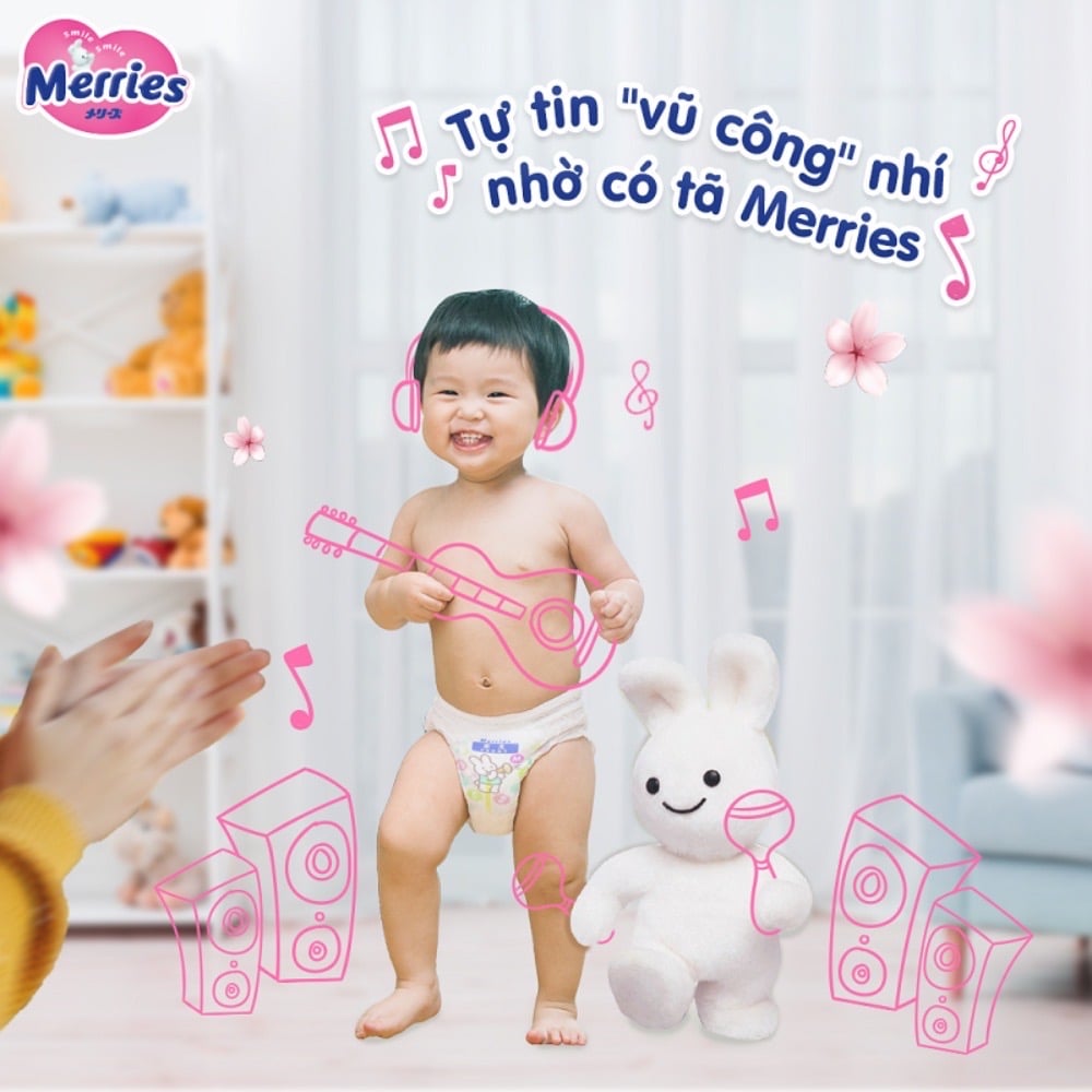 Bỉm Tã Merries Cộng Miếng Nội Địa Nhật Quần / Dán Size NB/S/M/L/XL/XXL