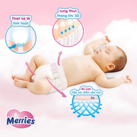 Bỉm Tã Merries Cộng Miếng Nội Địa Nhật Quần / Dán Size NB/S/M/L/XL/XXL