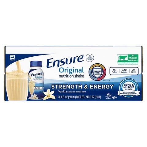 Thùng 30 Chai Sữa Nước Ensure Mỹ Hương Vanilla - Sữa Tiệt Trùng 237ml