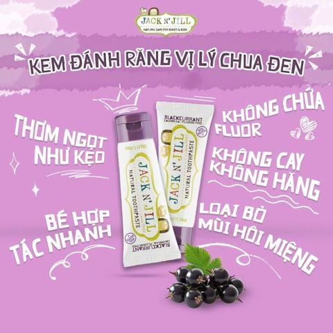 Kem Đánh Răng Hữu Cơ Jack N' Jill Organic Úc Cho Bé 6m+ Có Thể Nuốt - Tuýp 50g