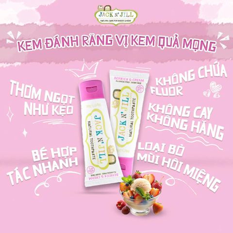 Kem Đánh Răng Hữu Cơ Jack N' Jill Organic Úc Cho Bé 6m+ Có Thể Nuốt - Tuýp 50g