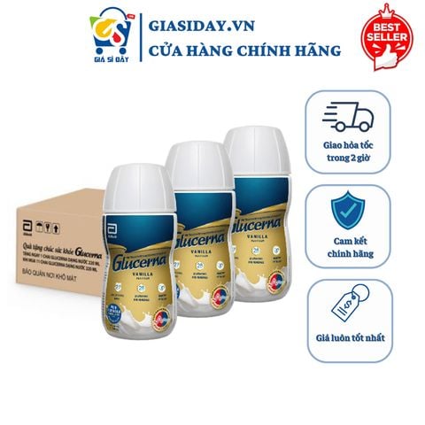 Thùng 30 Chai Sữa Nước Glucerna Úc Dành Cho Người Tiểu Đường Hương Vani 220ml