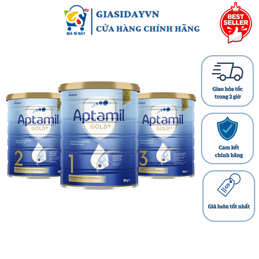 Sữa Aptamil Gold Úc Số 1,2,3 900g - Sữa Bột Công Thức