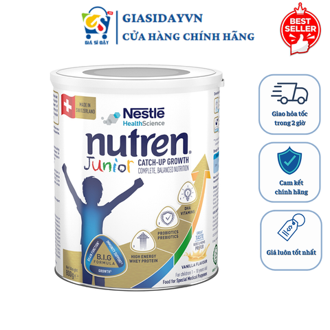 Sữa Nutren Junior Nestle 800g Cho Trẻ 1-10 Tuổi - Sữa Bột Công Thức Cao Năng Lượng Hỗ Trợ Tiêu Hoá