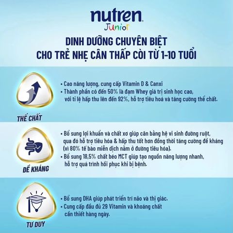 Sữa Nutren Junior Nestle 800g Cho Trẻ 1-10 Tuổi - Sữa Bột Công Thức Cao Năng Lượng Hỗ Trợ Tiêu Hoá
