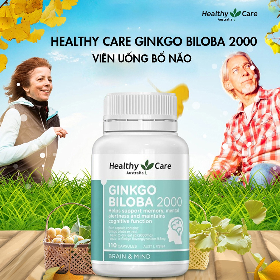 Bổ Não Healthy Care Ginkgo Biloba 2000 110 Viên