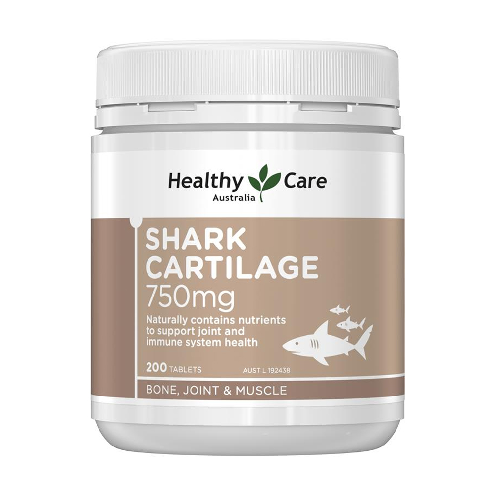 Sụn Vi Cá Mập Úc Healthy Care Shark Cartilage 750mg 200 Viên