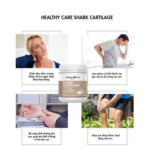 Sụn Vi Cá Mập Úc Healthy Care Shark Cartilage 750mg 200 Viên