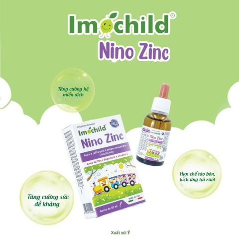 Vitamin Imochild Nino Zinc 30ml Kẽm Hữu Cơ Tăng Đề Kháng, Cải Thiện Tiêu Hoá