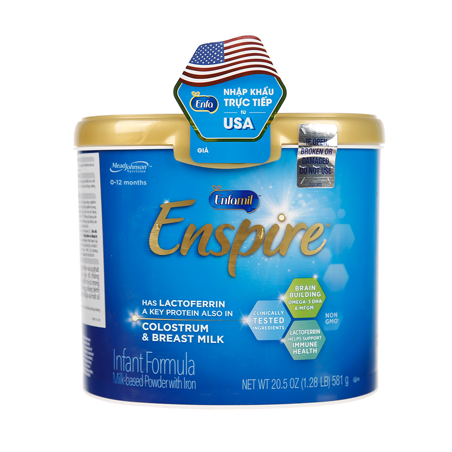 Sữa Enfamil Enspire Infant Formula Nội Địa USA 581gr (Dành cho bé 0-1 tuổi) - Sữa Bột Công Thức