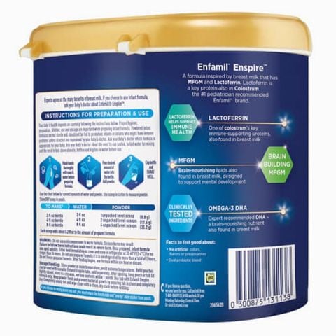 Sữa Enfamil Enspire Infant Formula Nội Địa USA 581gr (Dành cho bé 0-1 tuổi) - Sữa Bột Công Thức