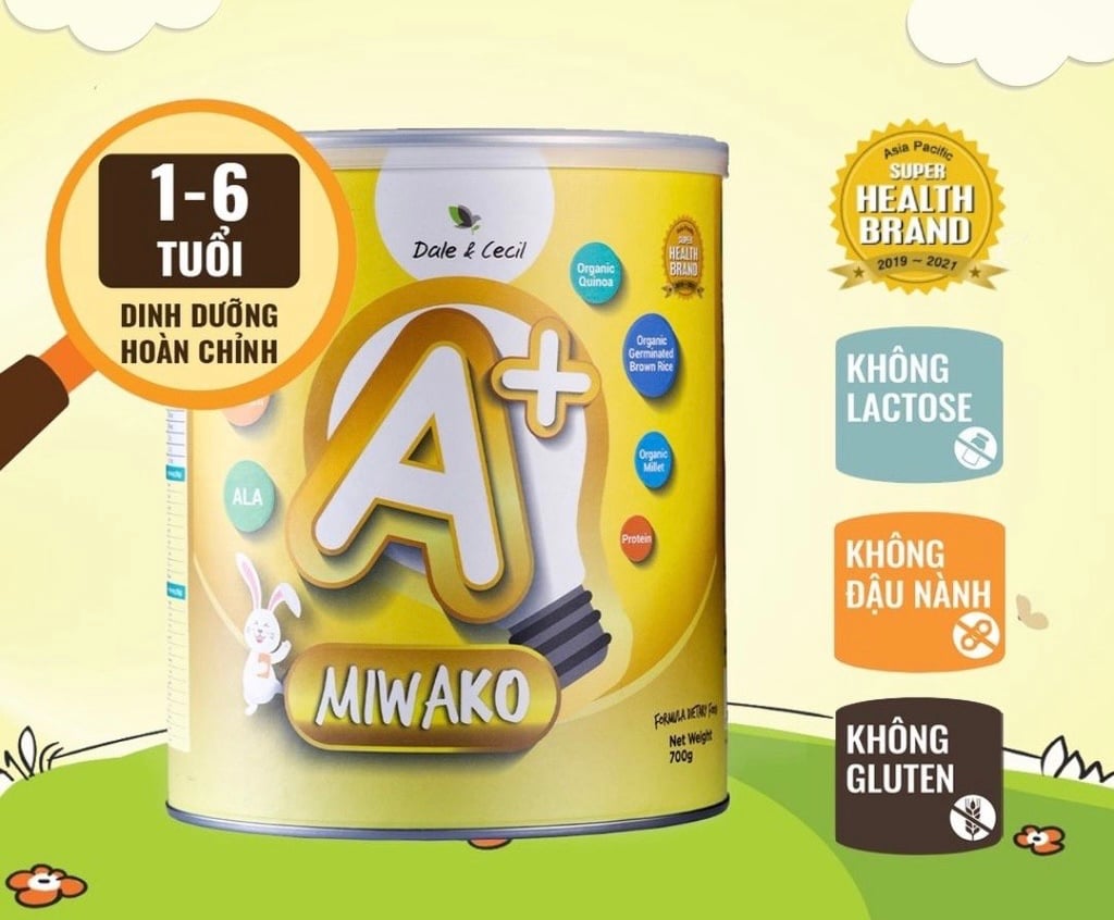 Sữa Hạt Thực Vật Hữu Cơ Miwako A+ Vị Vani 700g, 400g cho trẻ từ 1-6 tuổi - Sữa Bột Công Thức