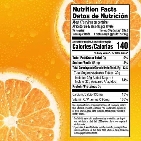 Bột Pha Nước CAM TANG Mỹ 2.04kg Bổ Sung Vitamin C, Tăng Sức Đề Kháng