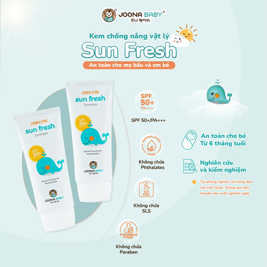 Kem Chống Nắng Sun Fresh Cream 50ml Cho Mẹ Và Bé Joona Baby
