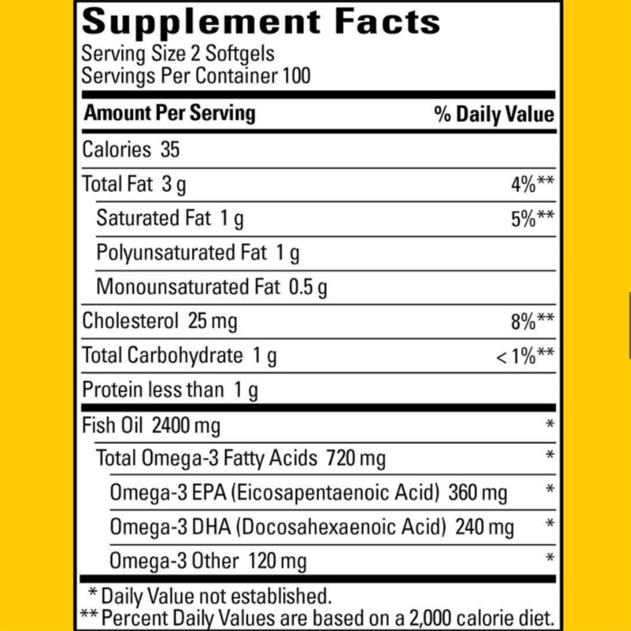 Viên Uống Dầu Cá Nature Made Fish Oil 1200mg 360mg Omega-3 300 Viên
