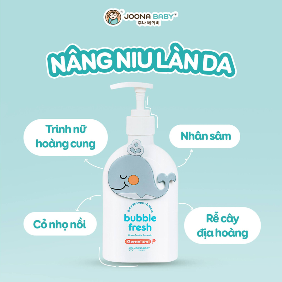 Sữa Tắm Gội Tạo Bọt Bubble Fresh Joona Baby Cho Bé 350ml