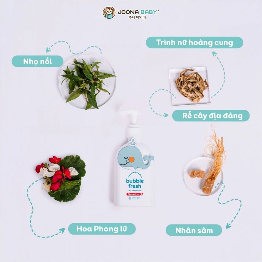 Sữa Tắm Gội Tạo Bọt Bubble Fresh Joona Baby Cho Bé 350ml