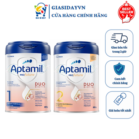 Sữa Aptamil Hà Lan Profutura Duo Biotik | Số 1,2 - Sữa Bột Công Thức 800g
