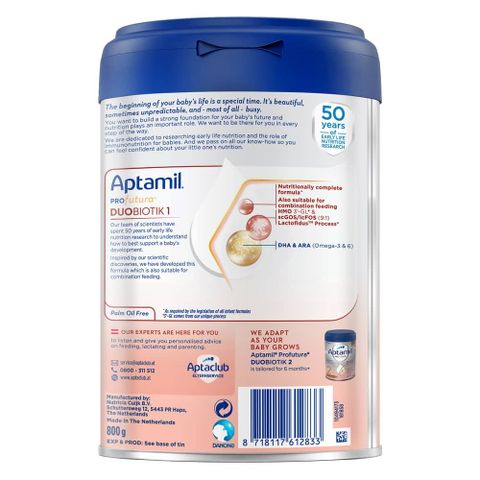 Sữa Aptamil Hà Lan Profutura Duo Biotik | Số 1,2 - Sữa Bột Công Thức 800g