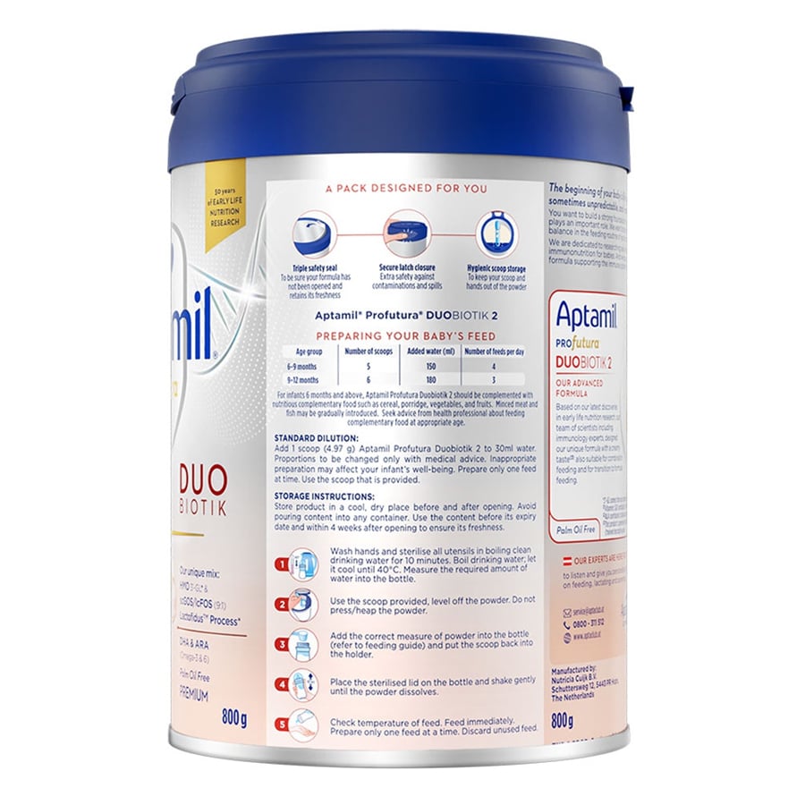 Sữa Aptamil Hà Lan Profutura Duo Biotik | Số 1,2 - Sữa Bột Công Thức 800g