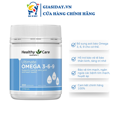 Healthy Care Ultimate Omega 3 6 9 Hộp 200 Viên - Hỗ Trợ Tim Mạch Và Huyết Áp