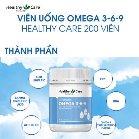 Healthy Care Ultimate Omega 3 6 9 Hộp 200 Viên - Hỗ Trợ Tim Mạch Và Huyết Áp