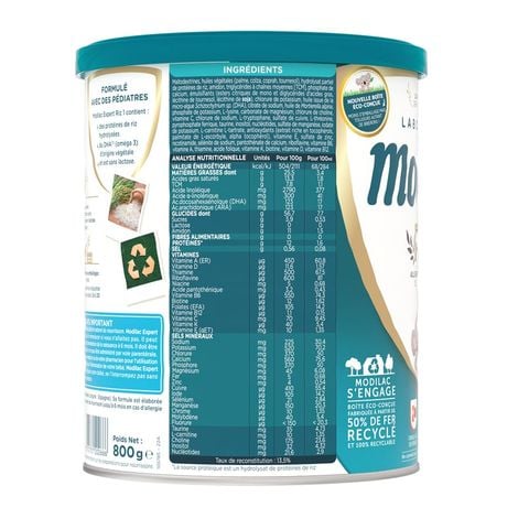 Sữa Modilac Riz Pháp Cho Trẻ Dị Ứng Đạm Bò, Bất Dung Nạp Lactose - Sữa Bột Công Thức 800g