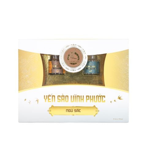 Yến Sào Chưng Ngũ Sắc 5 Vị Vĩnh Phước 20% Yến Tươi - Set 5 Hũ 70ml Cho Trẻ 5Y+ Và Người Lớn