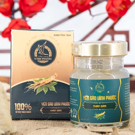 Yến Sào Chưng Nhân Sâm Vĩnh Phước 20% Yến Tươi - Hũ / Set 5 Hũ 70ml Cho Trẻ 5Y+ Và Người Lớn