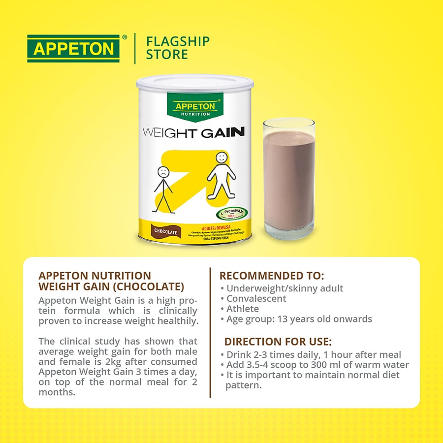 Sữa Appeton Weight Gain Cho Người Lớn Hương Vani, Chocolate 900g, 450g