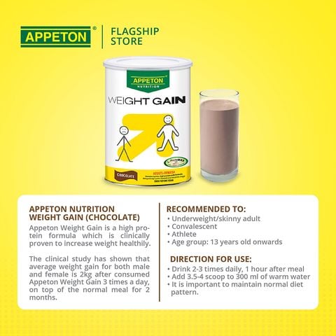 Sữa Appeton Weight Gain Cho Người Lớn Hương Vani, Chocolate 900g, 450g